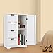 Homfa Bathroom Floor Cabinet, Off White (White)