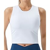 THE GYM PEOPLE Women's Medium Support Sports Bra Removable Padded Sleeveless Workout Crop Tops