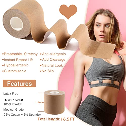 Breast Tape, Breast Lift Tape for AE Cup Large Breast, Breathable Push