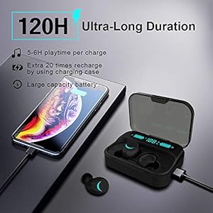 Abeyete Auricolari Bluetooth Cuffie Wireless con 3000 mAh Scatola Ricarica Portatile 120H Playtime Auricolari Bluetooth… - immagine 5