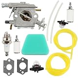 Harbot Carburetor Gasket Fuel Line Pimer Bulb Air Filter for Poulan 2150LE Predator 2155 2175 2350 2375 2375LE 2450 2550 2550LE 2550SE 262 PP210 PP260 PPB1838LE S1634 Snapper S1838 SM4018 Chainsaw
