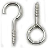 fiXte 25mm Chrome Screws Hooks and Eyes 20 Pack 10 Hooks 10 Eyes view 2