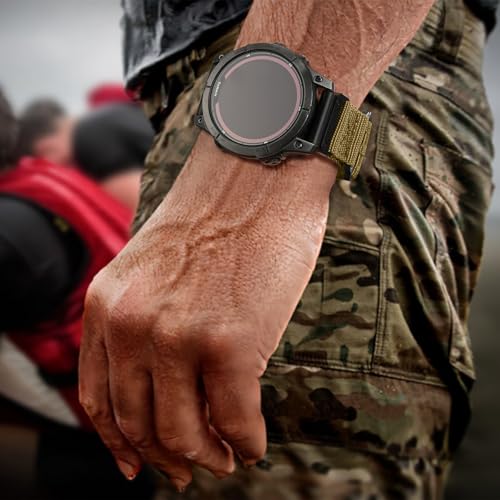 Bandletic 22mm 26mm Quick Fit Outdoor Nylon Bands Compatible with Garmin Watch, Heavy Duty Military Strap for Fenix/Instinc/Tactix Delta/Descent/Epix Pro/Enduro/Quatix