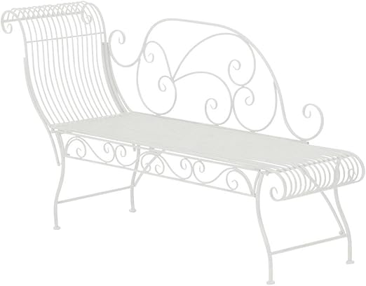 Banc De Jardin Partogus Banquette De Jardin En Metal Avec Recamiere Banc De Jardin Style Romantique 160 X 50 Cm Chaise Longue En Fer Couleur Au Choix Couleurs Blanc Amazon Fr Jardin
