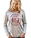Superluxe Clothing Bayside Tigers Womens Vintage Style 80s 90s TV Kelly Kapowski Raw Edge Off The Shoulder Top, Heather Grey, Small