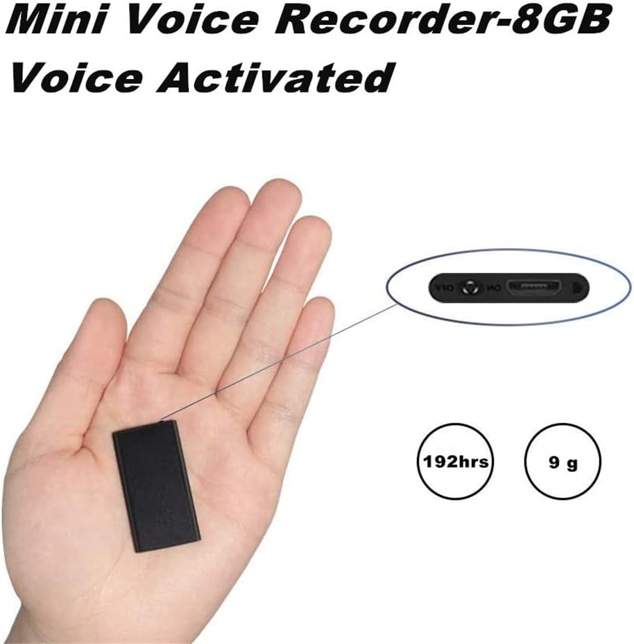 Visual Recorder Small Voice Recorder, TDW Mini Voice Activated Recorders Recording Device 8GB ...