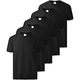 Little Beauty 5 Pack Men's T-Shirts Crew Neck Short Sleeve Cotton Tee Casual Summer Tops