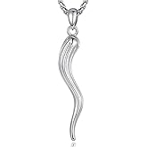 EUDORA S925 Sterling Silver Italian Horn Necklace for Women Men, Gold Cornicello Necklaces Lucky Pendant for Protection Italian Pepper Amulet Jewelry Original Gifts for Women Mens Wife, 20+2inch