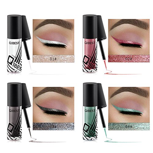 Liquid Eyeliner, Metallic Shiny Smoky Eyes Shadow Waterproof Glitter Eyeliner Eyeshadow Pen Makeup (D)