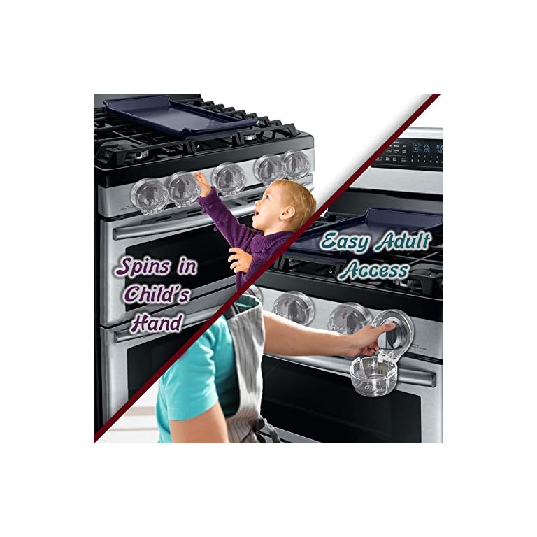 6 Pack Clear Stove Knob Safety Covers Protect Little Kids with A