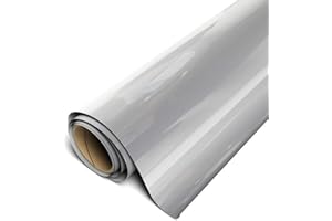 Siser EasyWeed Stretch Metallic Finish HTV 11.8"x5yd Roll - Iron on Heat Transfer Vinyl (Silver)