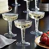 Toasted Drinkware Hard Plastic Clear Two Piece 4 oz Champagne Glasses (120 units)