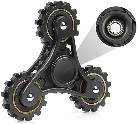 Fidget Hand Spinners Toys, Gear Linkage Finger Hand Spinner Toy (Black)