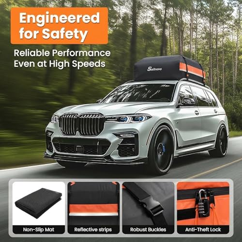 Sailnovo 425L 1000D PVC Waterproof Car Roof Box Car Roof Bag for Travel Weatherproof with Non-Slip Mat, 4 Door Hooks and Combination Padlock