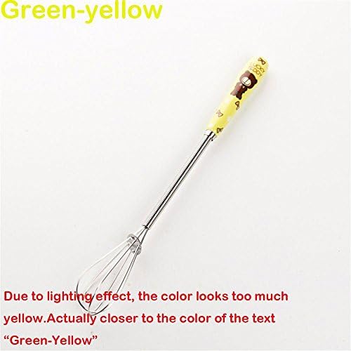 Unmengii Baking Tool Milk Cartoon Spiral Beater Stainless Steel Stirrer Egg Whisk Mixer Ceramic Handle