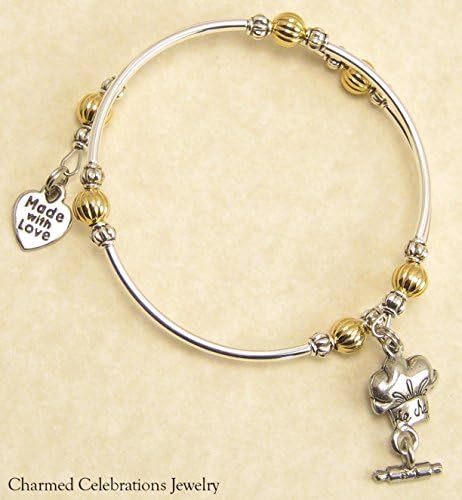 Baker Wrap Bracelet Handmade Themed Charm Bracelet Jewelry Gift. Gold, Silver or Black Bead Option