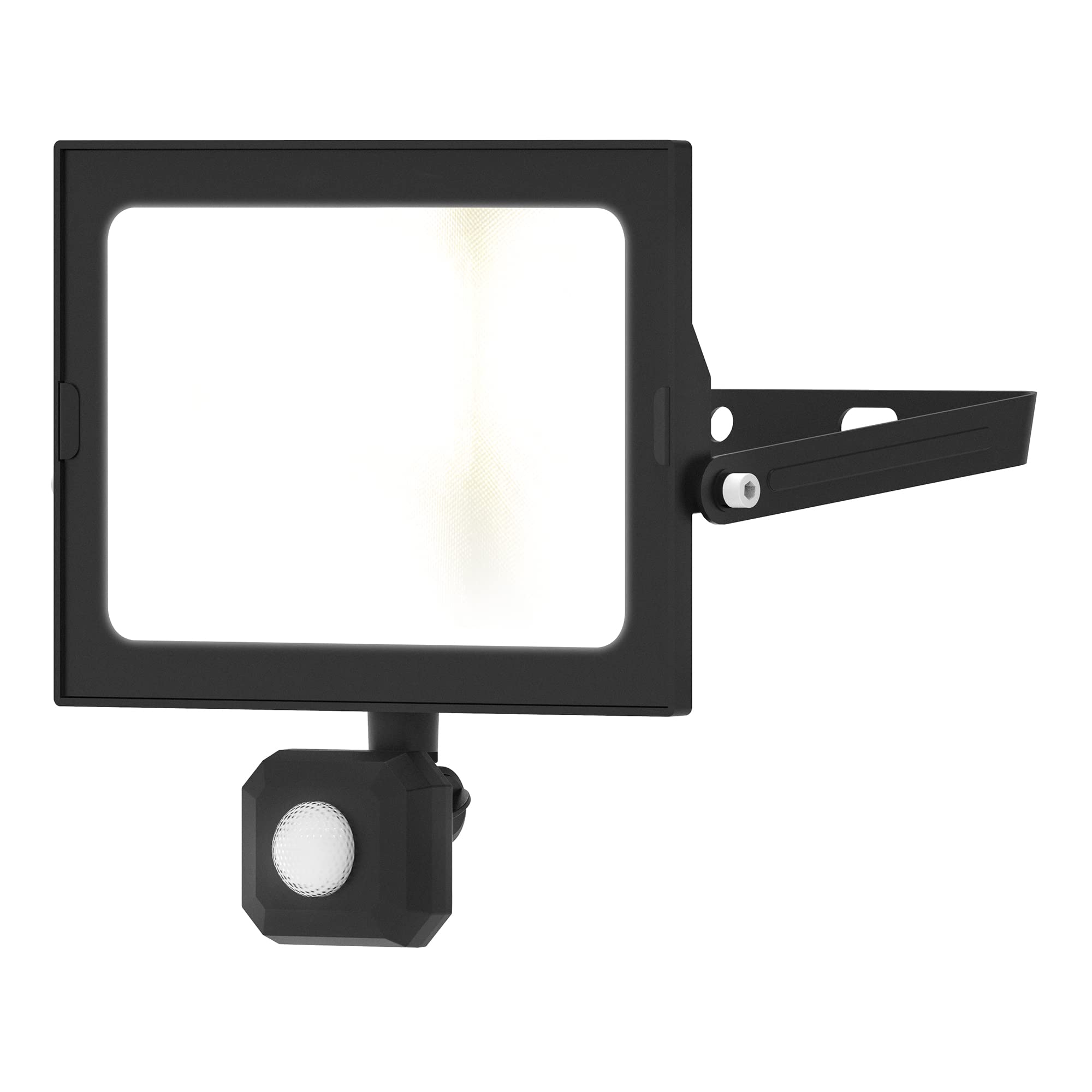4lite Motion Sensor Floodlight (Black) 4250lm IP44 Rated Compact LED Integrated 50W Flood Light - 4L2/1017-4Yr Guarantee
