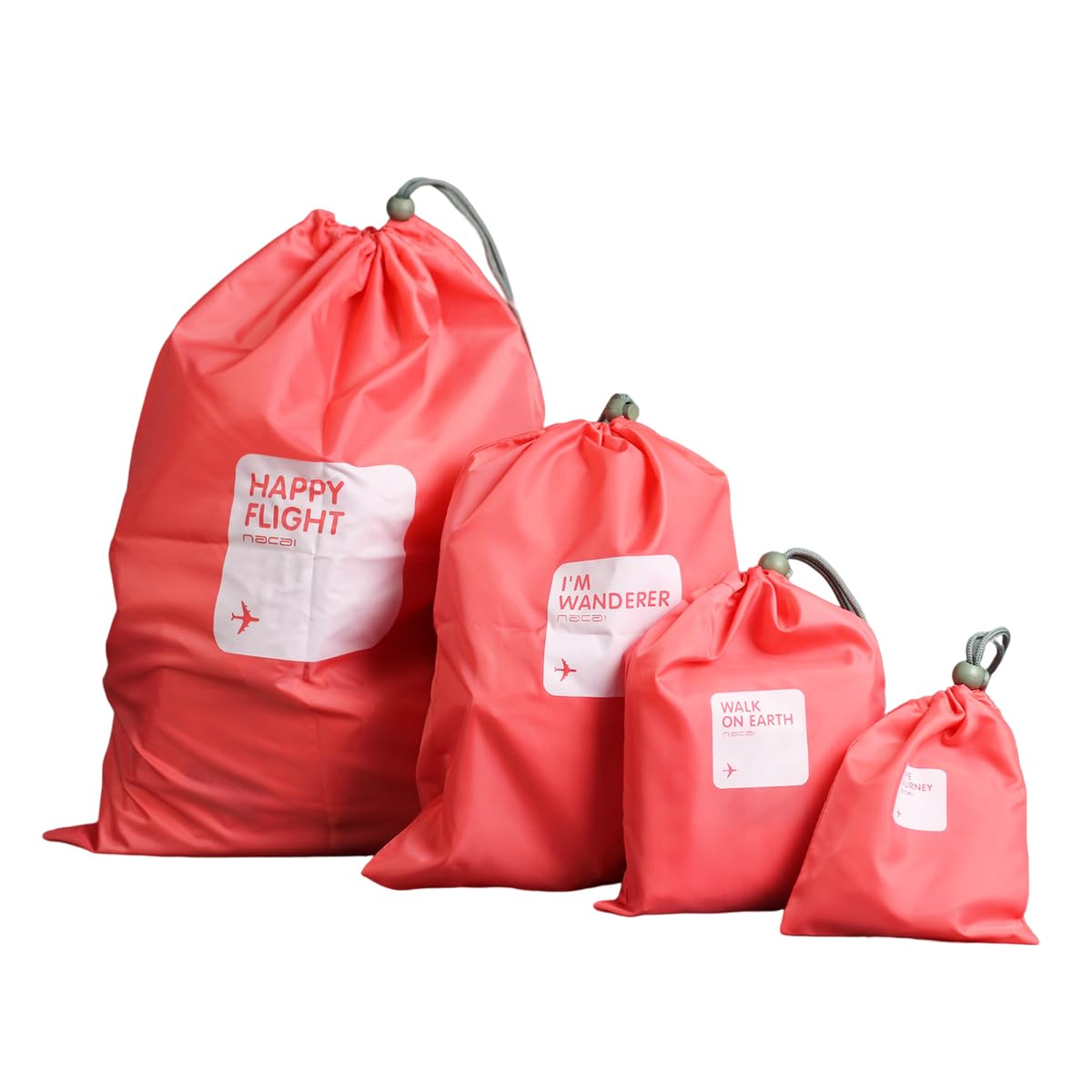 SamHeng Drawstring Waterproof Bags, 4 in 1 Nylon Folding String Sport Backpack, Portable Travel Storage Bags Clothing Shoes Organiser Dirty Sack Bag for Sports School Beach Holidays Swimming Travel