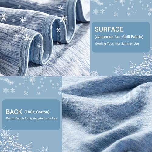 Avoalre 2-in-1 Cooling Cuddly Blanket Made of Cotton, Arc-Chill Microfibre Summer Blanket with Q-Max 0.4, Self-Cooling Blanket, Soft Cooling Blanket for Children and Adults, 150 x 200 cm
