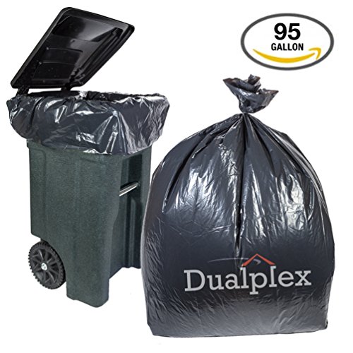 Home & Garden 25/Case 9596 Gallon Trash Can Liners 61"W x 68"H Large Black Trash Bags Trash