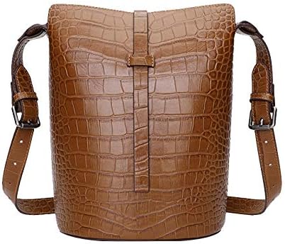 Crocodile Bucket Bag Mother Bag Wild Messenger Bag Crocodile Pattern Leather Handbag