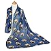 GERINLY Animal Print Scarves: Cute Dogs Pattern Voile Oblong Scarf (Blue)