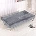 Younar Silver Grey Armless Futon Cover Sofa Bed Cover Full Size Thicker Plush Sofa Cover Protector Sofa Slipcover (Silver Gray)