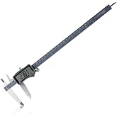 Clockwise Tools IP54 Grade Digital Caliper, DCLR-1205 0-12" /300mm, Inch/Metric/Fractions Conversion, Stainless Steel, Large LCD Screen