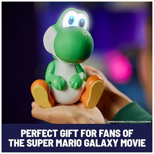 ¡Yoshi Sale del cascarón!, Super Mario Galaxy: La película, Figura de acción interactiva de Huevo de Yoshi con Sonidos, a Partir de 4 años, Pilas Incluidas