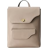 DANEAULT The Cynthia Backpack – Large Italian Leather Backpack with Removable Front Clutch – Travel, Work & Everyday Use – Adjustable Straps – Lightweight & Versatile - Women's Backpack - Ash