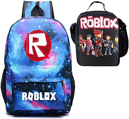 Kid Roblox Backpack Insulated Lunch Box Back to School Travel Boy Girl