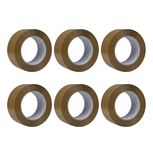 Jack&Sunny Heavy Duty Brown Packing tape 2 Inches 150 Yards(Pack of 6 Big Rolls) Extra Thick Low Noise Packaging Tape Great For Shipping Moving Mailing Depot&Storage