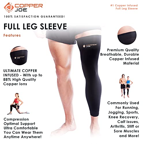 Copper Joe Full Leg Compression Sleeve Ultimate Copper Infused