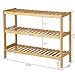 SONGMICS 3-Tier Bamboo Shoe Rack Bench, Shoe Organizer, Utility Storage Shelf Rack, Storage Shelf, 3-Shelf Shelving Unit, for Entryway Hallway Bathroom Living Room and Corridor, Natural UBCB03NL