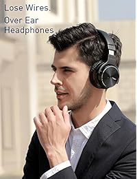 COWIN E7 PRO [actualizado] activo de ruido auriculares Bluetooth auriculares con micrófono Deep Bass auriculares sobre oreja 30H Playtime para viaje trabajo TV ordenador teléfono móvil   negro