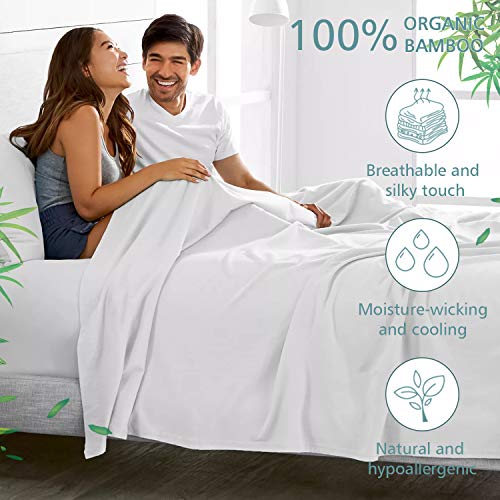 Zerohub 100 Bamboo Bed Sheets Set EcoFriendly, Deep Pockets Cooling
