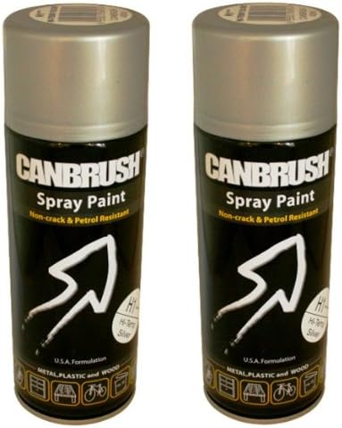12 x CANBRUSH Spray Paint - for Metal Plastic & Wood 400ML - Hi-Temp Silver