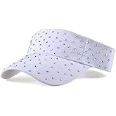 Sparkle Glitter Summer Rhinestone UPF 50+ Bling Ladies Sun Visor for Women Outdoor Sports Fashion Golf Hat