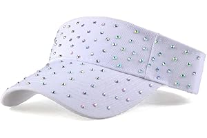 GUDESSLY Sparkle Glitter Summer Rhinestone UPF 50+ Bling Ladies Sun Visor for Women Outdoor Sports Fashion Golf Hat