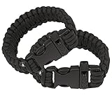 Attmu Outdoor Survival Paracord Bracelet with Fire Starter Scraper Whistle Kits, Set of 2