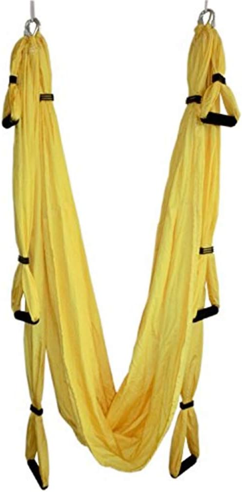 Karriw Aerial Anti-Gravity Yoga Hammock Swin Fitness Inversion Pilates Yoga Trapeze/Yoga Swing/Sling/Inversion Tool (Yellow) : Sports & Outdoors