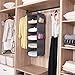 MAX Houser 5 Shelf Hanging Closet Organizer, Space Saver, Cloth Hanging Shelves with 4 Side Pockets, Foldable, Grey