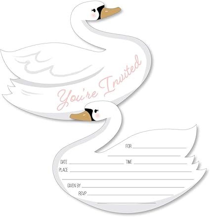 swan baby shower invitations