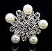 L'VOW Silver Crystal Pearl Brooches Brooch Pins Bouquet Kit Pack of 12