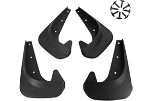TSUGAMI Car Mud Flaps, 4PCS Front and Rear Side Splash Guards Winter Vehicle Sediment Protection, No Drilling Mudguards with 