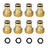 HQMPC Garden Hose Quick Connector 3/4 inch GHT Brass Easy Connect Fitting Male Only (3/4" 8PCS)
