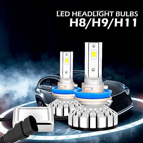 H11/H8/H9 PHILIPS LUMILEDS LED Automobile Headlight Bulbs with Advanced LED Chip and All-in-One Conversion kit-80W/12,000LM/6,000K (H11/H8/H9)