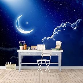 Wall Mural Moonlit Night Removable Wallpaper Wall Sticker for Bedroom Living Room - 66x96 inches