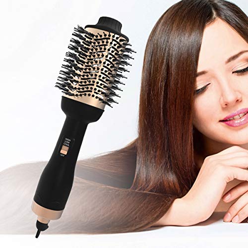 Hair Dryer Brush, One Step Hot Air Brush & Volumizer 3-IN-1 Blow Dryer, Hair Straightener and Curler, Salon Negative Ion for Fast Drying Smooth Frizz and Static Hair
