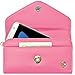 caseen ViVi Womens Smartphone Wallet Clutch Wristlet Case (Pink/Black) for Apple iPhone 6 5S 5C 5 4S 4, Samsung Galaxy S5 S4 S3, Google Nexus 5, LG G2, HTC One M7, Sony Xperia Z3 Compact / Z, Moto X, Moto G, Droid Razr [Up to 5.75 x 3.1 Inch Cellphone] Medium Size